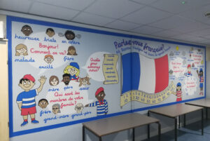 Barrow Hedges Primary, French mural 1